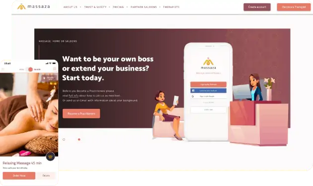 Branded Massage On-demand Platform For Web and Mobile 
